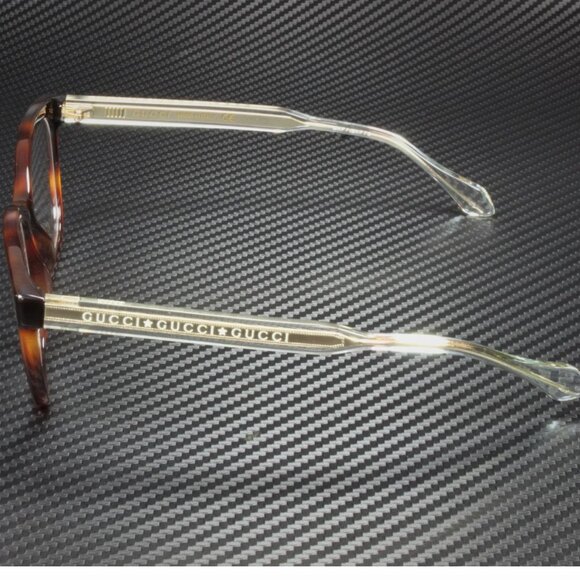 GUCCI Square Havana White Crystal Demo Lens 52 mm Women's Eyeglasses - Picture 4 of 5